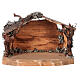 Full nativity set 6 pcs bark stable, painted wood 9 cm Rainell nativity s6