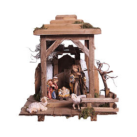 Linterna Noche Sagrada set 3 piezas madera pintada belén Rainell 11 cm