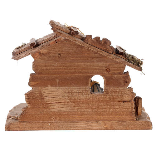 Tyrol Hut for Holy Family 3 pieces in painted wood from Val Gardena for Rainell Nativity Scene 9 cm 6