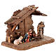 Tyrolean stable with Holy Family 3 pcs, 9 cm Rainell nativity Valgardena s5