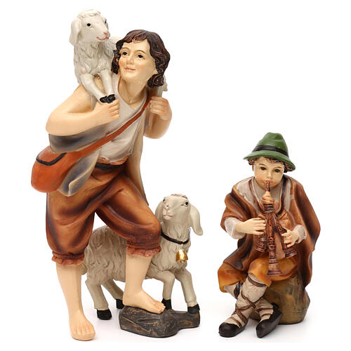 Complete nativity set Mathias model in colored resin 19 cm 3