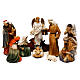 Complete nativity set Orientale style in colored resin, 24 cm s1