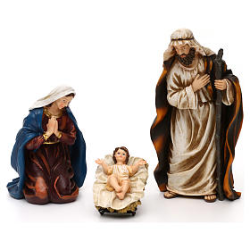 Nativity scene set in painted resin with shepherds 30 cm