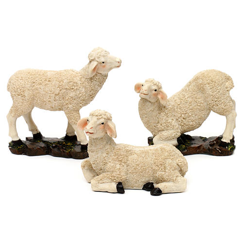 Nativity scene set in painted resin with shepherds 30 cm 6