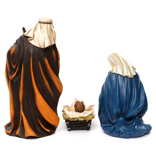 Nativity scene set in painted resin with shepherds 30 cm 7