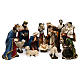 Nativity scene set in painted resin with shepherds 30 cm s1