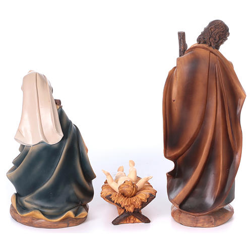 Nativity scene set with manger, in colored resin 40 cm 5