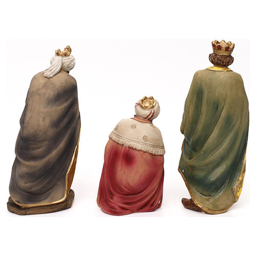 Nativity Scene set with musician, in colored resin 20 cm 7
