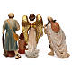 Nativity Scene set with musician, in colored resin 20 cm s8