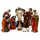 Complete Nativity set, in bright colored resin 40 cm s1