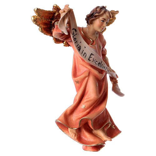 Figura anjo cor-de-rosa Val Gardena presépio Original peças altura média 12 cm 2
