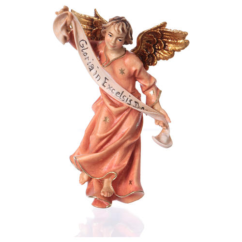 Figura anjo cor-de-rosa Val Gardena presépio Original peças altura média 12 cm 3