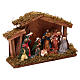 Hut with Nativity scene with 9 characters 12 cm s3