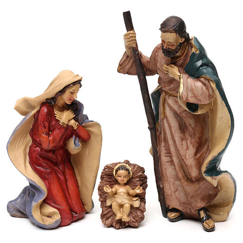 Nativity scene with 8 resin characters for Nativity scenes 18 cm 2