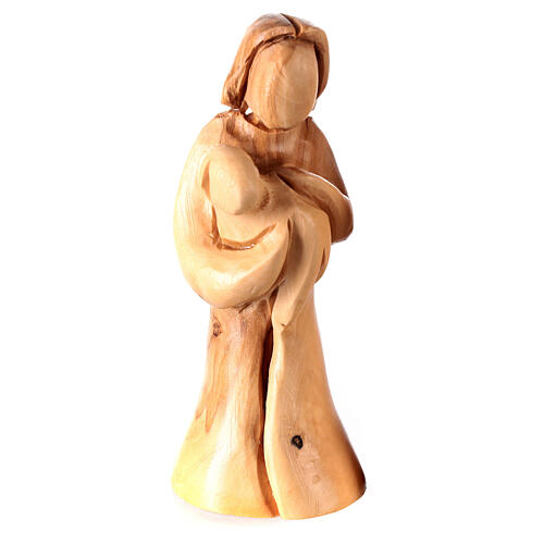 Nativity scene with cave in Bethlehem olive wood, star and palm tree 20x30x15 cm 6