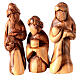 Nativity scene in olive wood from Bethlehem with stable and palm tree 15 cm s5