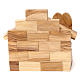 Capanna in legno ulivo di Betlemme con Natività 10x15x10 cm s4