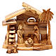 Geburt Christi in einem Stall, aus Olivenholz in Bethlehem gefertigt, 20x20x10 cm s1