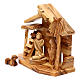 Nativity scene with cave in Bethlehem olive wood 20x20x10 cm s2