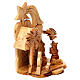 Nativity scene with cave and church in Bethlehem olive wood, stylized 15x10x10 cm s3