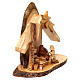 Nativity scene with cave in Bethlehem olive wood, stylized 20x20x10 cm s3