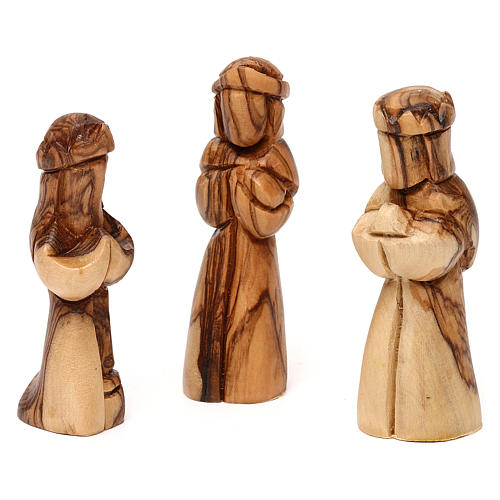 Nativity Scene in olive wood from Bethlehem with palm and star 20x20x15 cm 3