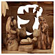 Nativity Scene in olive wood from Bethlehem with palm and star 20x20x15 cm s2