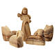 Nativity Scene in olive wood from Bethlehem with palm and star 20x20x15 cm s8