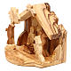 Nativity Scene in olive wood from Bethlehem with palm 10x10x10 cm s2