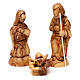 Nativity scene 3 pcs with cave in Bethlehem olive wood 25x20x15 cm s2