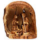 Stajenka ze Sceną Narodzin 3 cz., drewno oliwne z Betlejem, 25x20x15 cm s1