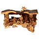Capanna con presepe in legno d'ulivo Betlemme 20x50x15 cm s1