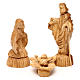 Nativity Scene in olive wood from Bethlehem with stable and angel 20x50x15 cm s3