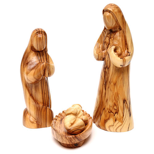 Geburt Christi, Set zu 12 Figuren, aus Olivenholz in Bethlehem gefertigt, 22 cm 2