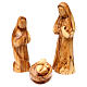 Set Nativité 12 pcs en bois d'olivier de Bethléem 22 cm s2