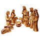 Set Natività 12 pezzi in legno d'ulivo di Betlemme 22 cm s1