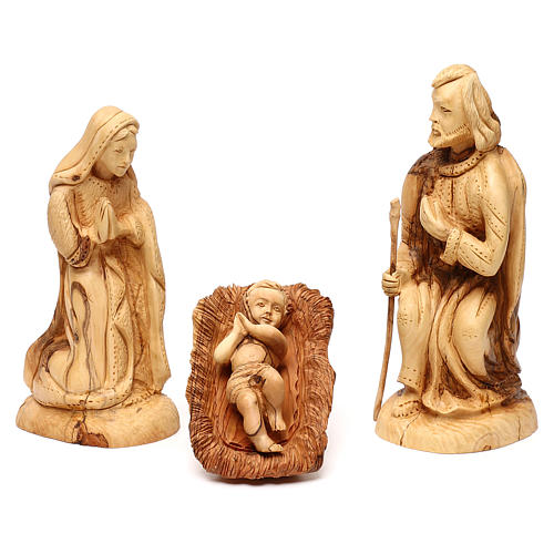 Geburt Christi, Set zu 14 Figuren, aus Olivenholz in Bethlehem gefertigt, 35 cm Krippe 2