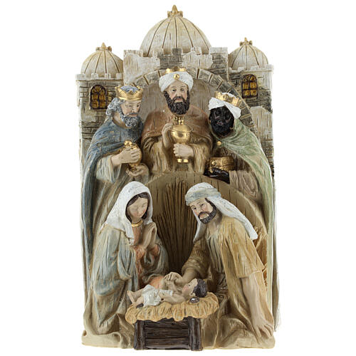 Nativity scene 3 pieces 30 cm in resin 1