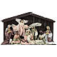 Nativity scene with 8 characters in resin and fabric 35 cm s1