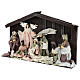 Complete nativity set with 8 pcs 35 cm colored gauze s3