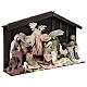 Complete nativity set with 8 pcs 35 cm colored gauze s5