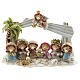 Nativity scene with star and roof 10 characters, children's line 20x15 cm s1