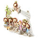 Nativity scene with hut made of resin with 10 characters 16x12 cm, children's line s2