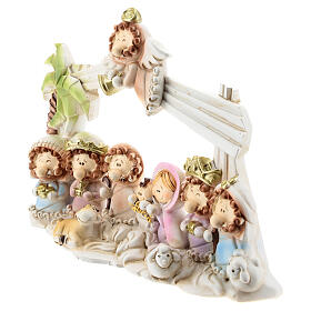 Resin nativity scene with stable, 10 pcs 16x13 cm children's line