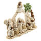 Nativity scene with hut made of resin with 8 characters 15x10, children's line s3