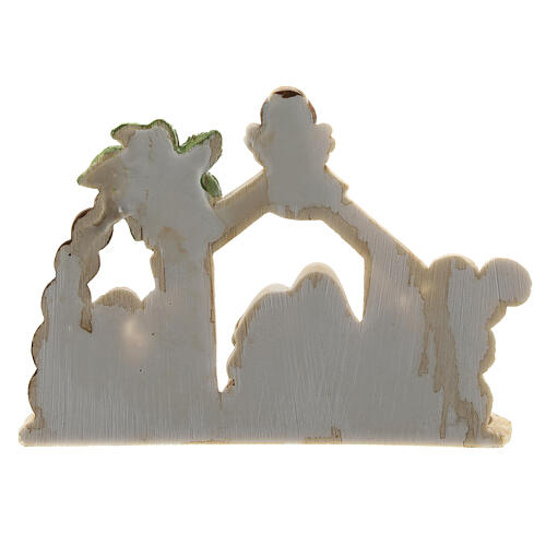 Kids nativity scene in resin 8 pcs, 15x10 cm with stable 4