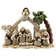 Kids nativity scene in resin 8 pcs, 15x10 cm with stable s1