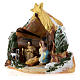 Nativity scene with painted shack and star in Deruta terracotta s3