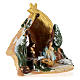Nativity scene with painted shack and star in Deruta terracotta s4