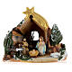 Terracotta stable with 4 cm nativity scene and comet s1